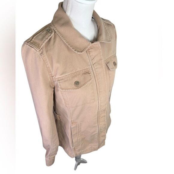 LOFT Tan Utility Jacket with Classic Collar Size Med Tall - Picture 7 of 15